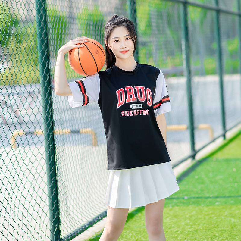 White dress and black shirt